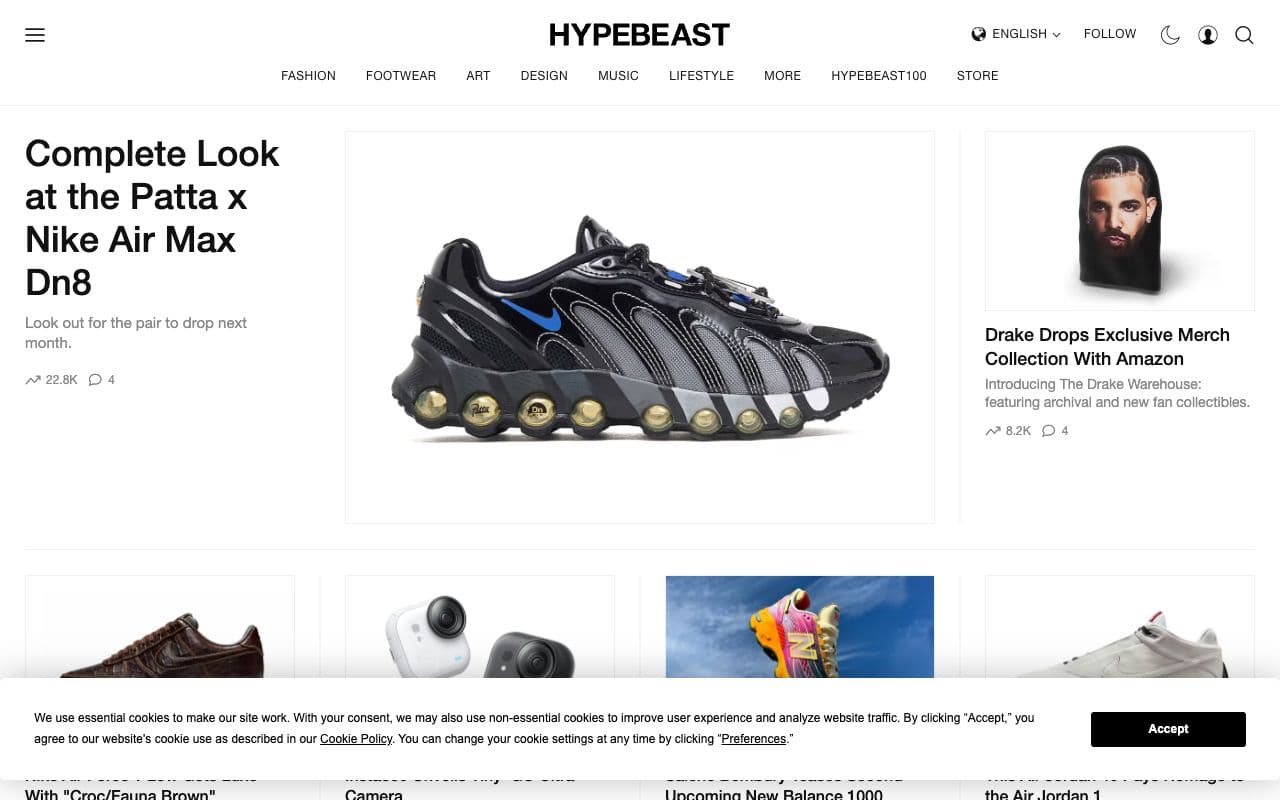 Hypebeast screenshot